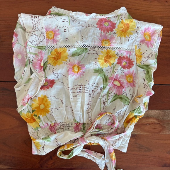 Calypso St. linen blend Ruffled top - Picture 2 of 6